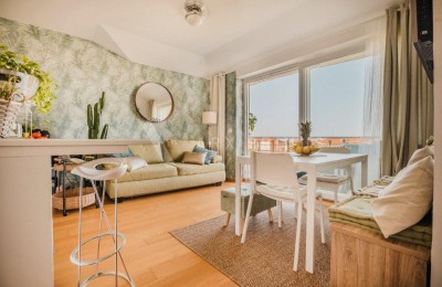 Apartment with pool and open sea view, Zambratija, Umag